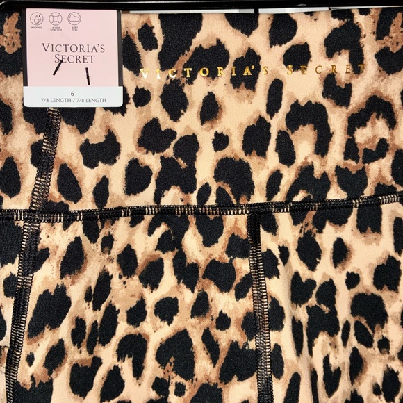 NWT Victoria’s Secret Leopard Print 7/8 High Rise Leggings Size 6 - Picture 3 of 4